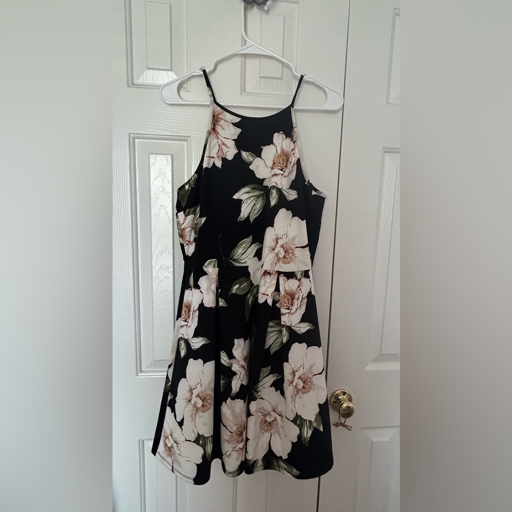 Juniors Floral Halter Dress